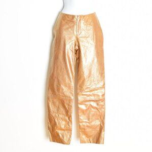 vintage Y2K leather pants Banana Republic metallic gold low rise 2 XS womens